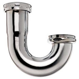 Sink Trap J-Bend Drain Pipe, Chrome-Plated, 22-Ga., 1.5 x 1.5-In.