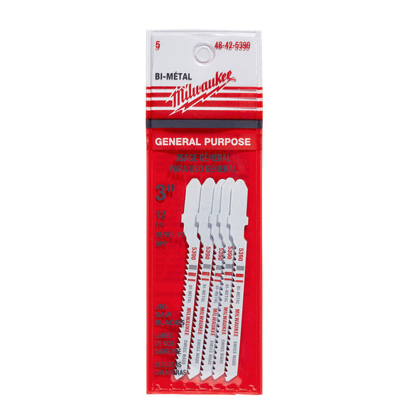 3 in. 12 TPI Bi-Metal Jig Saw Blade 5PK