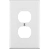 Leviton Mid-Way 1-Gang Thermoplastic Nylon Outlet Wall Plate, White