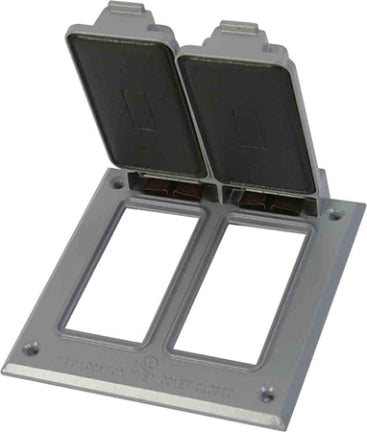 OUTLET COVER 2G DOUBLE GFCI-GRAY