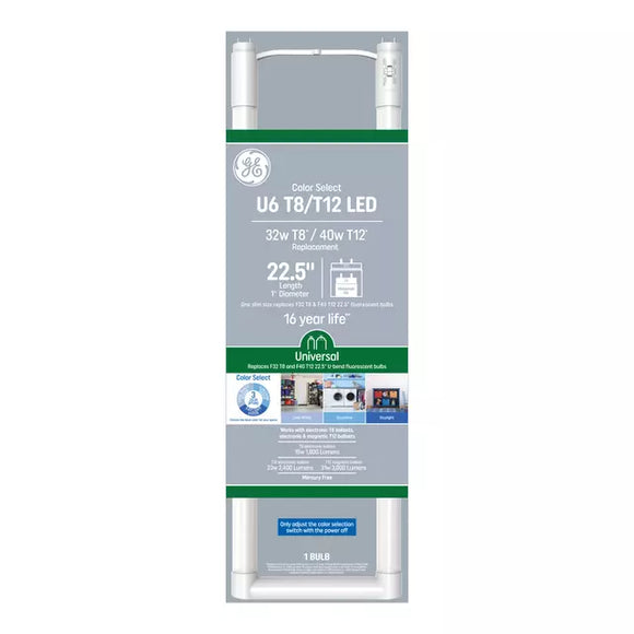 GE Color Select LED 32 Watt Replacement, T8 LED Tube Bulb (1 Pack)