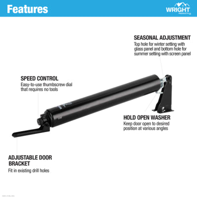 Wright Products Heavy-Duty Pneumatic Storm Door Closer
