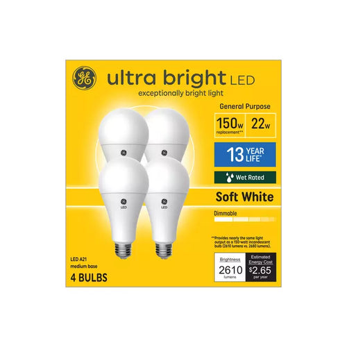 GE Ultra Bright LED 150 Watt Replacement A21 General Purpose Bulb