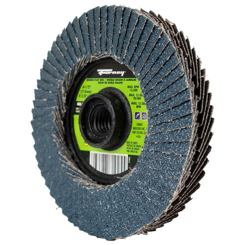 Forney Industries Double Sided Flap Disc, 40/40 Grits, 4-1/2 in
